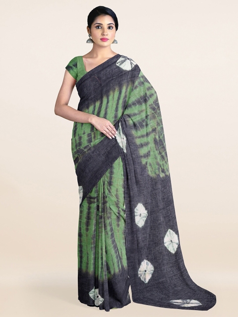 

Pothys Green & Navy Blue Tie and Dye Pure Cotton Saree