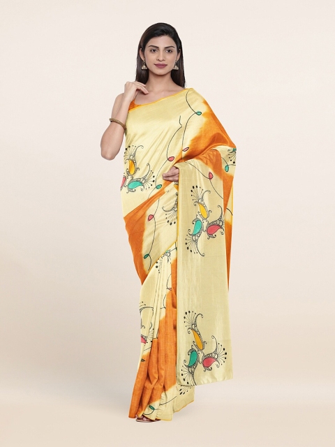 

Pothys Yellow & Orange Ethnic Motifs Pure Cotton Saree