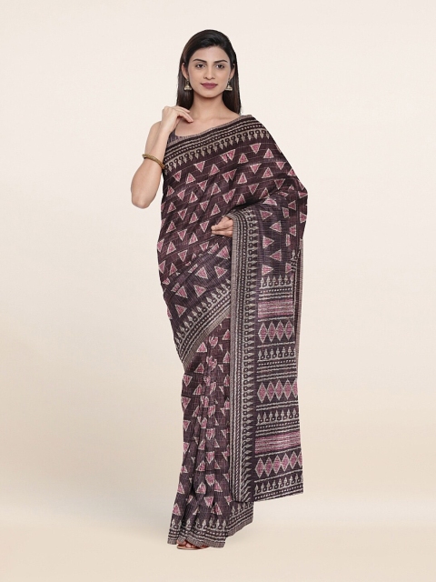 

Pothys Purple & Pink Printed Saree