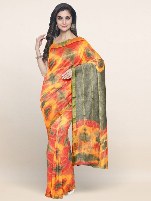 

Pothys Women Yellow & Red Bandhani Printed Pure Cotton Saree