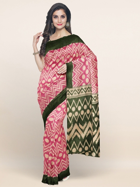 

Pothys Pink & Green Pure Cotton Saree