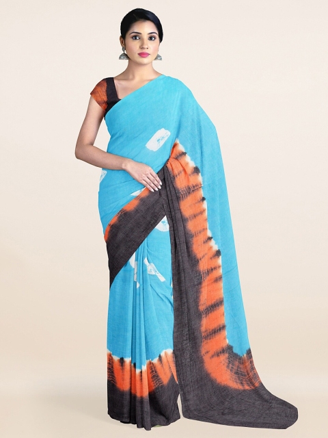 

Pothys Woman Blue & Orange Pure Cotton Saree