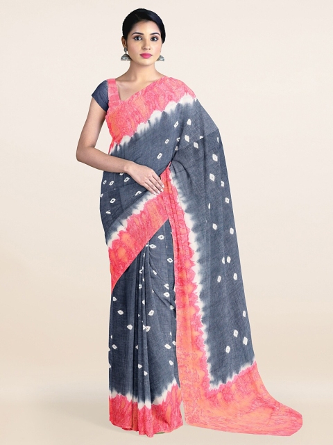 

Pothys Blue & Pink Tie and Dye Pure Cotton Saree
