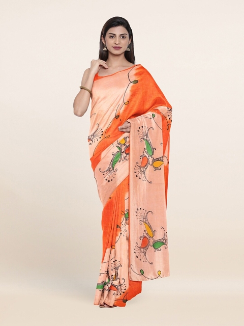 

Pothys Pink & Orange Ethnic Motifs Pure Cotton Saree