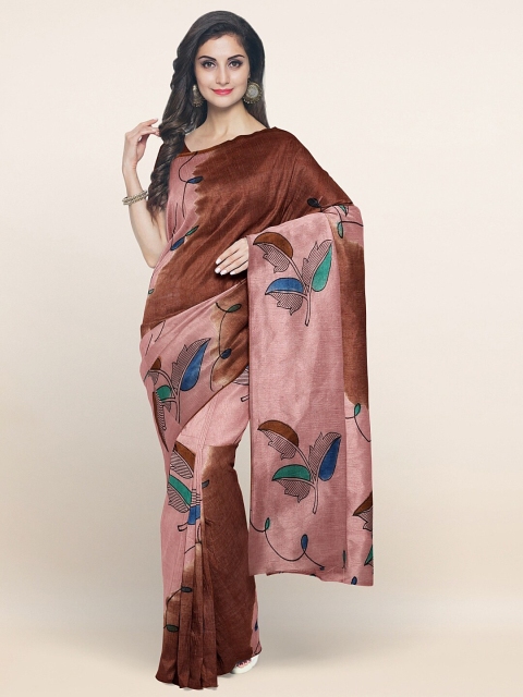

Pothys Mauve & Brown Floral Printed Pure Cotton Saree
