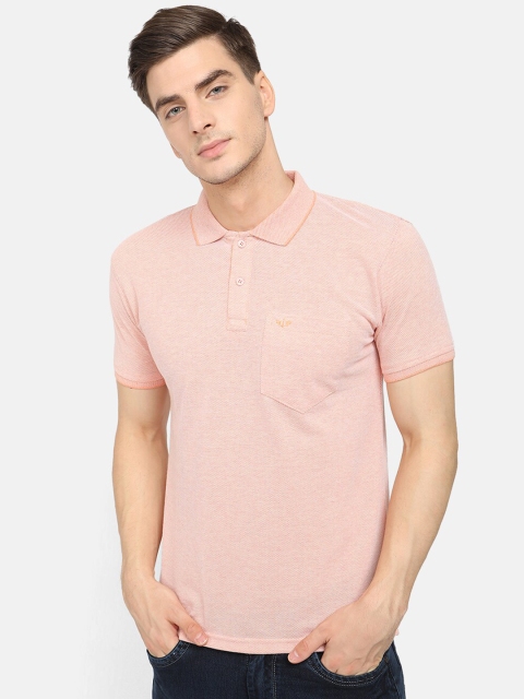 

V2 Value & Variety Men Peach-Coloured Solid Polo Collar T-shirt