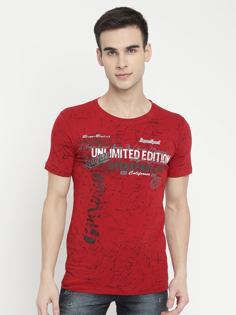 

V2 Value & Variety Men Red Cotton Regular Fit Printed T-shirt