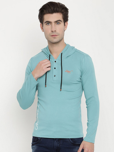 

V2 Value & Variety Men Teal Hooded T-shirt