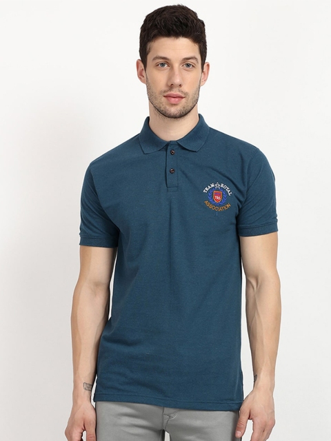 

V2 Value & Variety Men Teal Solid Polo Collar Regular Fit T-shirt