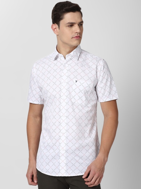 

Van Heusen Sport Men White Slim Fit Printed Casual Shirt