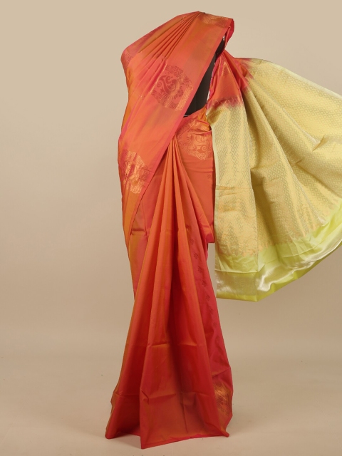 

Pothys Orange & Copper-Toned Woven Design Zari Art Silk Saree