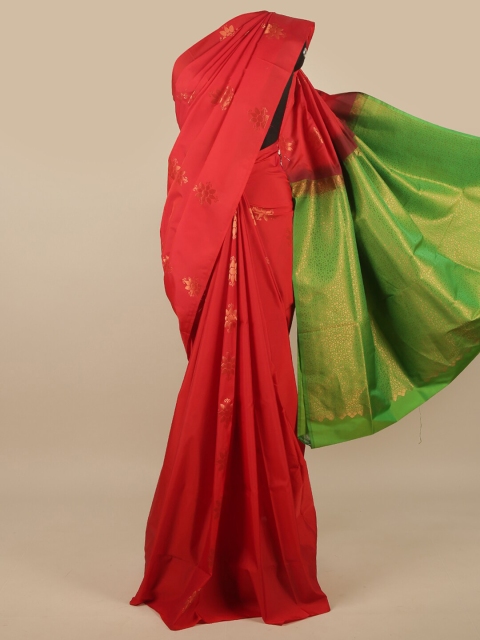 

Pothys Red & Green Ethnic Motifs Zari Art Silk Saree