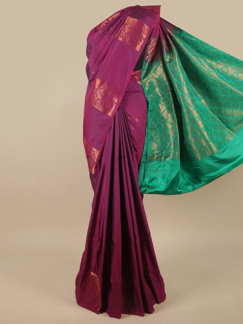 

Pothys Purple & Blue Floral Zari Art Silk Saree