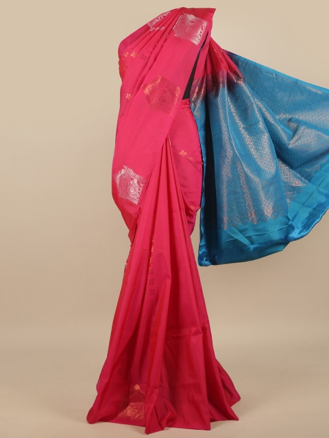 

Pothys Pink & Blue Ethnic Motifs Zari Art Silk Saree