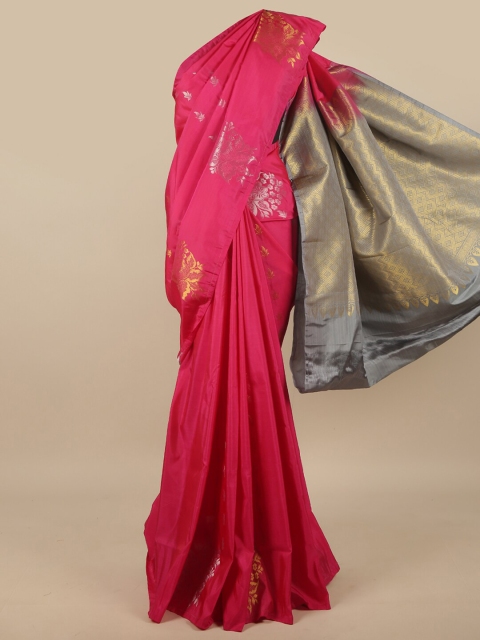 

Pothys Pink & Grey Woven Design Art Silk Saree