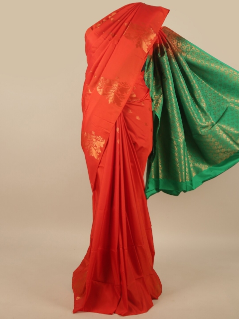

Pothys Red & Green Floral Woven Design Art Silk Saree