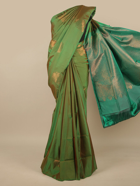 

Pothys Green & Copper-Toned Woven Design Zari Art Silk Saree