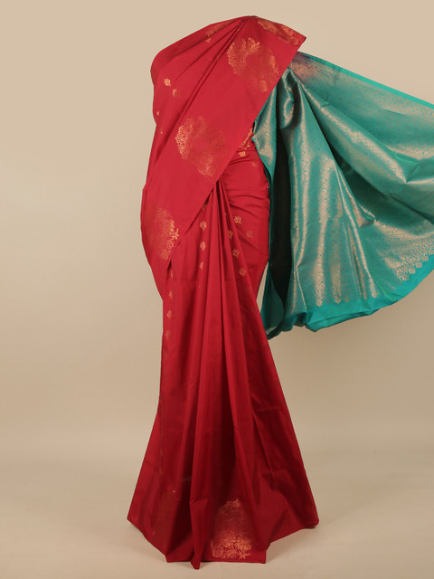 

Pothys Maroon & Copper-Toned Ethnic Motifs Zari Art Silk Saree
