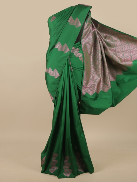 

Pothys Green & Copper-Toned Ethnic Motifs Zari Art Silk Saree