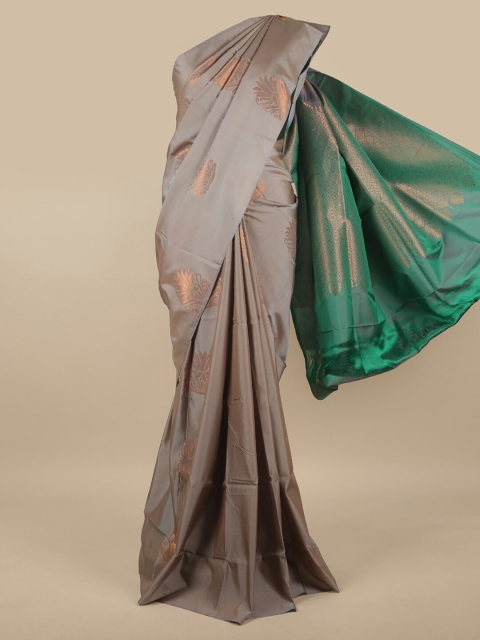

Pothys Grey & Green Ethnic Motifs Zari Art Silk Saree