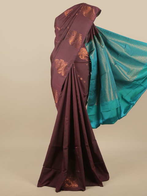 

Pothys Brown & Blue Ethnic Motifs Zari Art Silk Saree