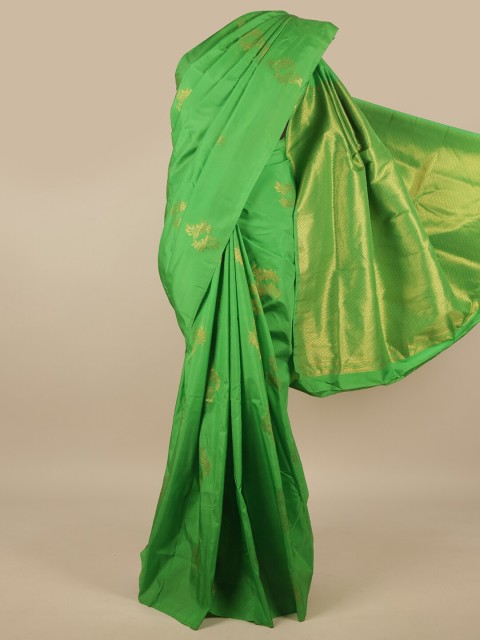 

Pothys Green & Gold-Toned Woven Design Zari Art Silk Saree