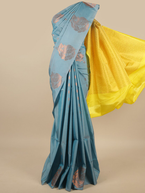 

Pothys Blue & Yellow Ethnic Motifs Zari Art Silk Saree