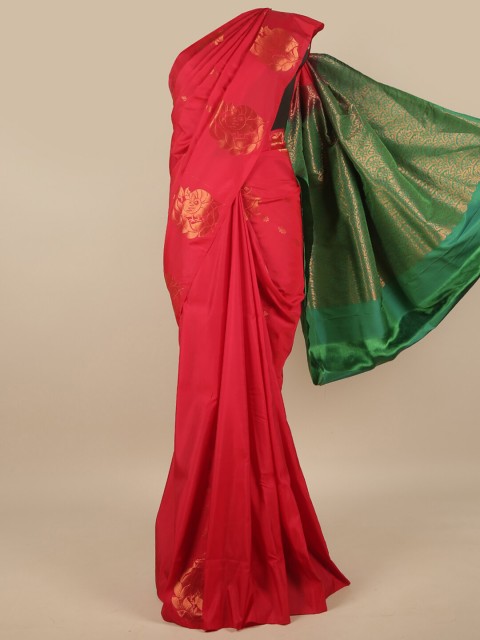 

Pothys Red & Green Ethnic Motifs Zari Art Silk Saree