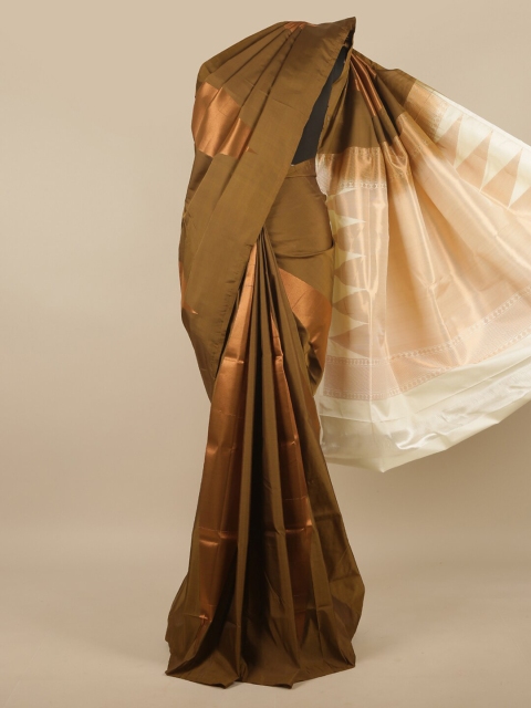 

Pothys Green & Cream-Coloured Woven Design Art Silk Saree