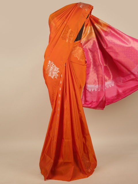 

Pothys Orange & Pink Ethnic Motifs Art Silk Saree