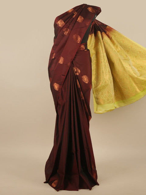 

Pothys Brown & Yellow Ethnic Motifs Art Silk Saree