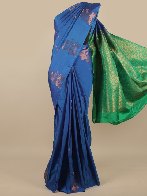 

Pothys Blue & Green Ethnic Motifs Zari Art Silk Saree