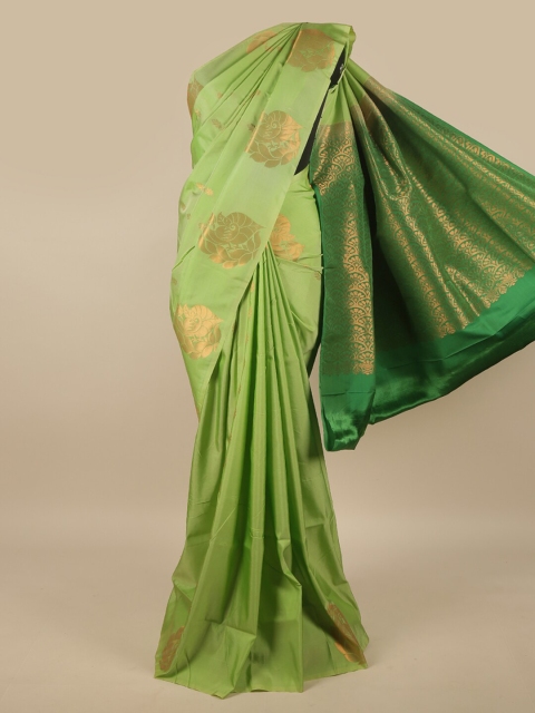 

Pothys Green & Copper-Toned Ethnic Motifs Zari Art Silk Saree