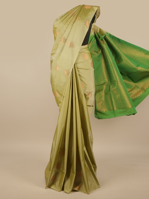 

Pothys Green & Copper-Toned Ethnic Motifs Woven Design Saree