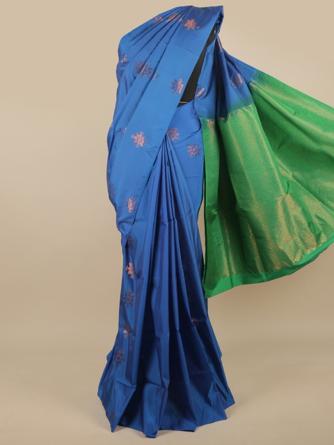 

Pothys Blue & Green Copper-Toned Ethnic Motifs Art Silk Saree