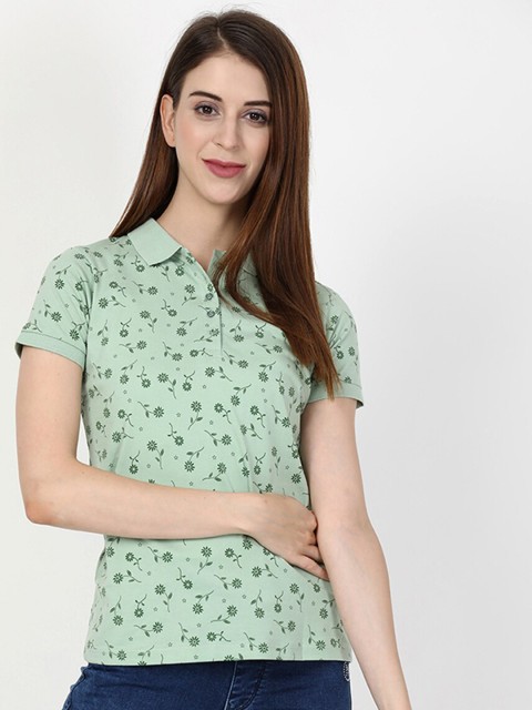 

V2 Value & Variety Green Floral Printed T-shirt