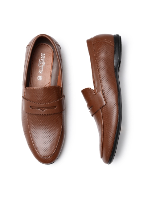 

INVICTUS Men Tan Brown Perforated Semiformal Slip-Ons