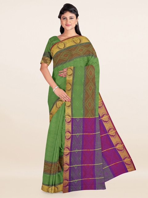 

Pothys Green & Purple Ethnic Motifs Zari Art Silk Saree