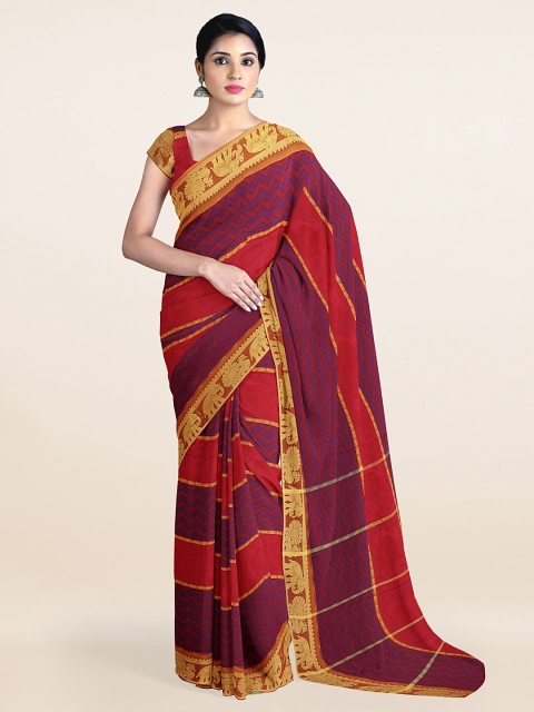 

Pothys Purple & Red Woven Design Zari Art Silk Saree
