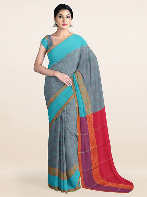 

Pothys Blue & Grey Woven Design Zari Art Silk Saree
