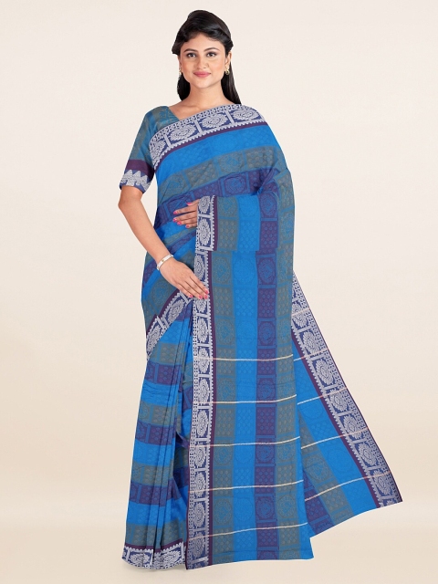 

Pothys Blue & Purple Striped Zari Art Silk Saree