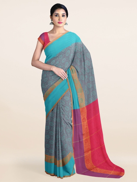 

Pothys Woman Blue & Red Woven Design Zari Art Silk Saree