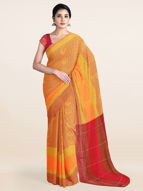 

Pothys Mustard & Yellow Ethnic Motifs Zari Art Silk Saree