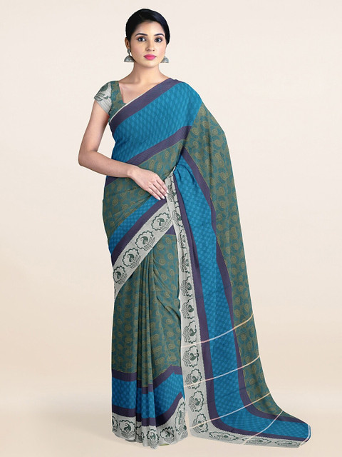 

Pothys Blue & Green Woven Design Zari Art Silk Saree