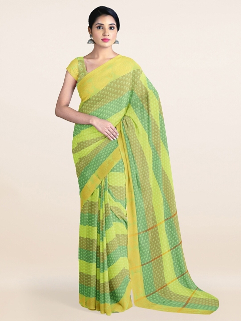 

Pothys Green & Fluorescent Green Woven Design Zari Art Silk Saree