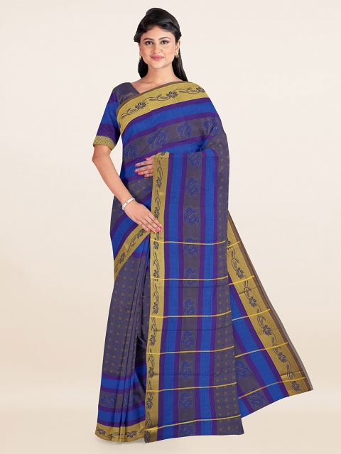 

Pothys Blue & Gold-Toned Woven Design Zari Art Silk Saree