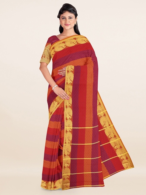 

Pothys Red & Purple Woven Design Art Silk Saree