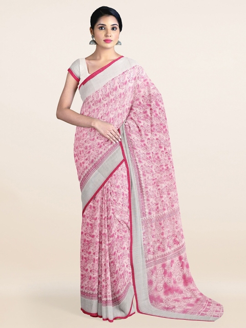 

Pothys Pink Woven Design Cotton Blend Saree
