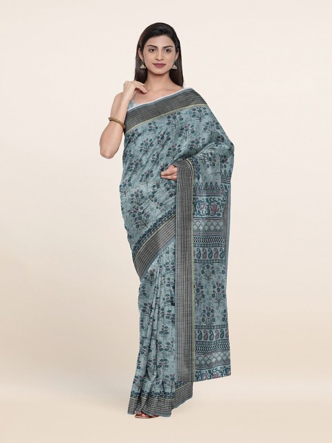 

Pothys Blue & Green Floral Saree