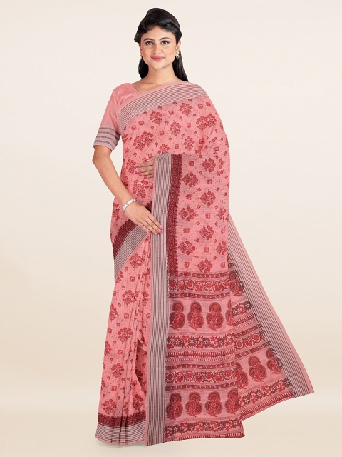 

Pothys Pink & Red Floral Printed Saree